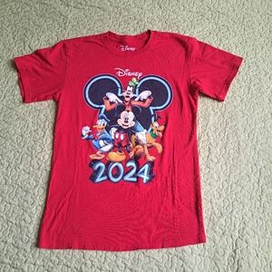 Disney Red 2024 Kids T-Shirt with Mickey & Friends